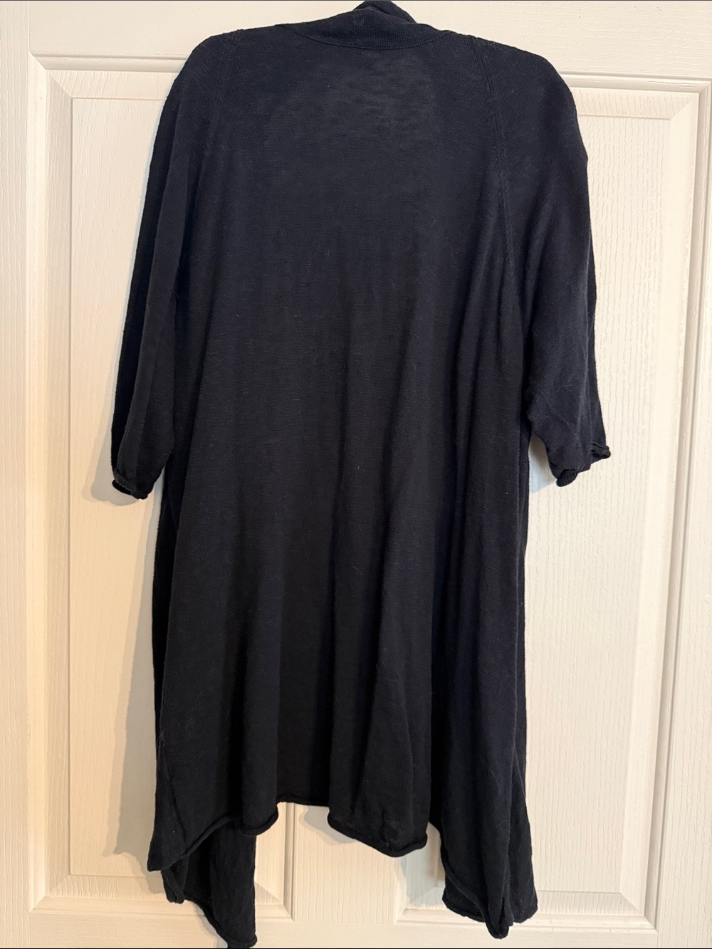 Eileen Fisher Black Open Draped Cardigan - Picture 2 of 2